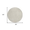 Ivory And Beige Geometric Washable Indoor Outdoor Area Rug - 3 of 4