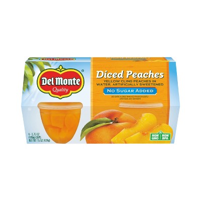 Del Monte No Sugar Added Diced Peaches - 4pk