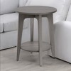 Round Side Table with Lower Shelf, End Table for Small Spaces, Nightstand - 2 of 4