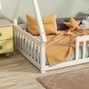 Okak Twin/Full Tent-shaped Floor Platform Bed with Guardrails/Door,Solid Wood Bed Frame for Kids,Teens,No Spring Box Needed - 4 of 4