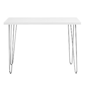 GDFStudio Ralph Modern Wood Writing Desk with Chrome Hairpin Legs - 1 of 4