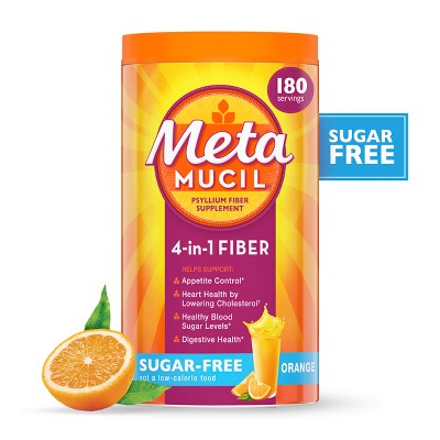 Metamucil Psyllium Fiber Supplement Sugar Free Powder - Orange