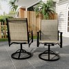 Set of 2 Swivel Bar Stools with High Back & Armrest, Breathable Textilene Bar Chairs for Outdoor Patio, Lawn, Deck, or Garden - 3 of 4