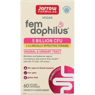 Jarrow Formulas, Inc. Vegan Fem-Dophilus 5 Billion Cfu 60 Veg Capsules.