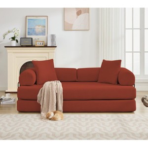 Sleeper Sofa Bed Modern Modular Foldable Couch with Corduroy Upholstery & Pillows for Living Room Wide - 3irtyhousy - 1 of 4