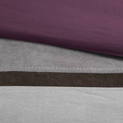 Queen Purple Faux Suede 7-Piece Comforter Set