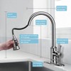 Kitchen Sink Faucets Stainless Steel 3-Mode Pull-Down Kitchen Faucet, 360 Rotatable, 1 or 5 Holes Compatible - image 2 of 3