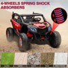 Acekool 24V 2-Seater Kids Ride-On UTV Car with 4WD 300W Motors, Remote Control, Shock Absorbers, Leather Seats, Music & Lights, Red - 4 of 4