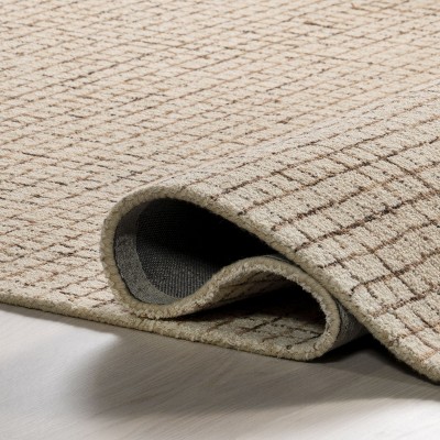 Melrose Cream and Brown Hand-Tufted Wool Runner Rug