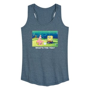 Women's - SpongeBob SquarePants - What's the Tea Graphic Racerback Tank - 1 of 4