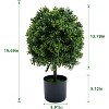 Artificial Topiary Trees Set of 2  Fake Topiary Boxwood Ball Tree with Fruits  Faux Shrubs Plants Green Decor Indoor Porch Garden Decorative Plastic - 3 of 3