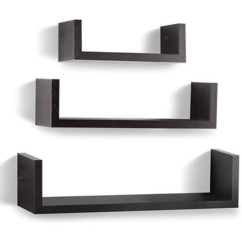 Floating Metal Shelf - Black or White Metal Finish