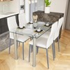 Tangkula 5 Piece Table Chair Dining Set Glass Metal Kitchen Furniture - 2 of 4