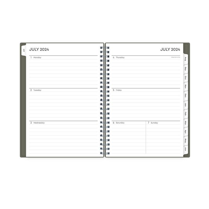 Blue Sky 2024-25 Weekly/Monthly Planner with Notes 8.625&#34;x5.825&#34; Wirebound Solid Olive, 6 of 14