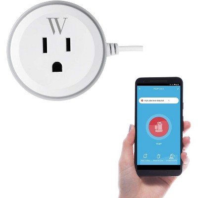 Wasserstein Sump Pump Smart Outlet with High Water Level Sensor - WiFi Alarm App Notification Alerts, Simple Plug and Play Socket