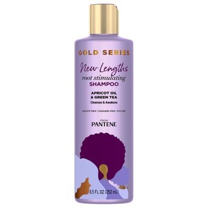 Pantene Gold Series New Lengths Root Stimulating Shampoo with Apricot Oil & Green Tea, Sulfate-Free, for Natural, Curly & Coily Hair, 8.5 fl oz - 1 of 1