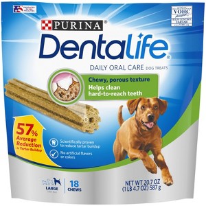 Dentalife Chicken Flavor Large Dental Chewy Dog Treats - 20.7oz/18ct - 1 of 4