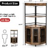Industrial Corner Bar Cabinet with LED Lights & Power Outlet, 5-Tier Adjustable Shelf Liquor Storage Unit for Small Spaces - 2 of 4