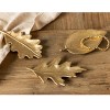 Transpac Metal Gold Leaf Decor Set of 3 Elegant Sculptures for Fall Harvest Tabletop Decoration and Gift Giving - 2 of 2