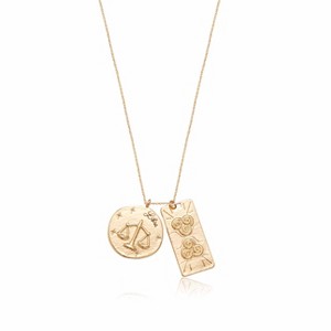 Zodiac Double Medallion 18k Gold Plated Necklace - Ettika - 1 of 2
