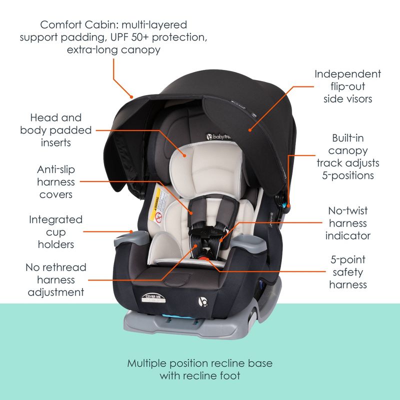 Baby Trend Cover Me 4-in-1 Convertible Car Seat, 3 of 20