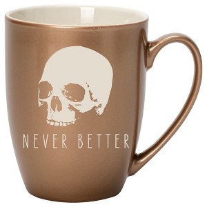 100 North Skull 10 Ounce Bronze Metallic Finish, Comfortably Fits Your Hands, New Bone China Coffee Tea Cup Mug, Never Better - 1 of 1
