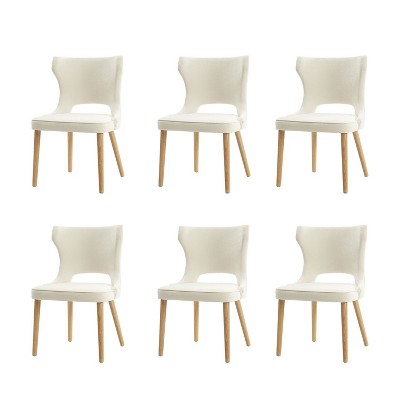 Leticia Mid-century Modern Wingback Dining Chair with Solid Wood Legs Set of 6|ARTFUL LIVING DESIGN
