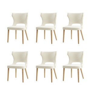 Leticia Mid-century Modern Wingback Dining Chair with Solid Wood Legs Set of 6|ARTFUL LIVING DESIGN - 1 of 4