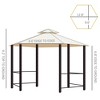 13' x 13' Patio Gazebo, Double Roof Hexagon Outdoor Gazebo Canopy Shelter with Netting & Curtains, Solid Steel Frame for Garden, Lawn and Deck - 3 of 4