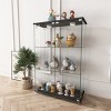 Modern Glass Display Cabinet with Glass Doors & LED Lights, 2-Door Showcase with Tempered Glass Shelves for Living Room-Cuddlewood - 2 of 4