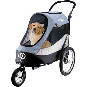 Petique Trailblazer Pet Jogger Stroller with Tire Pump up to 77LBS Space Gray - 1 of 4