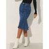 INSPIRE CHIC Women's High Waist Fishtail Ruffle Denim Jean Skirt - 3 of 4
