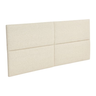 Natural Linen Blend Sound Reducing King Upholstered Headboard