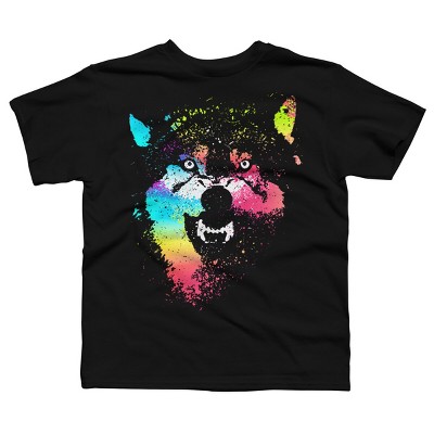 Boy's Design By Humans Technicolor Wolf By clingcling T-Shirt