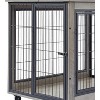 Acekool Furniture Dog Crate - Mobile Side Table Kennel with Lift Top & Wheels - 3 of 4