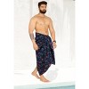 HAPPY BAY Men's Holidays Cover-Up Beach Lava Lava For Men Swim Trunk Summer Long Pareo Regular Samoan Swimwear One Size Azure, Leaves - 2 of 4