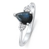 Pompeii3 1Ct Genuine Blue Sapphire & Diamond Engagement Anniversary Ring 10k Gold - 2 of 4