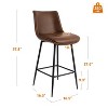 Vatros Counter Height Stools, FSC Certified Upholstered Faux Leather Bar Stools Set of 2 - 4 of 4