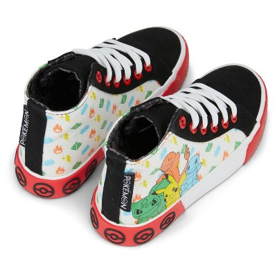 Мужские кроссовки Pokemon Boys Pokemon Pikachu Athletic Sneakers - Boys Pokemon Pikachu High Top Shoes - Pikachu Charmander Bulbasaur High Top Lace Up Sneakers (Black, 11) — фото 5