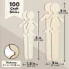 Juvale 100 Pack Unfinished People Shaped Craft Sticks, Wooden Popsicle Sticks for DIY Projects - image 4 of 4