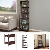 Lavish Home 5-Tier Ladder Shelf – Leaning Storage Bookcase, Dark Brown, Set of 2 - 4 of 4