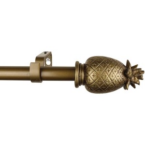 Urbanest 1-inch Diameter Pineapple Adjustable Single Drapery Curtain Rod - 4 Finishes - 1 of 4