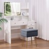 Hyleory Teddy Fabric Storage Ottoman, Vanity Stool Plush with Hidden Storage for Bedroom Living Room Vanity - 4 of 4