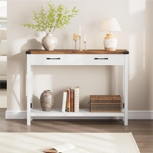 Whizmax Entryway Table, Hallway Table for Entryway, Farmhouse Console Table with Drawers, Wood Sofa Table for Living Room, Foyer - 1 of 4