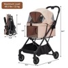 4-Wheel Foldable Pet Stroller for Small to Medium Pets Up to 50Lbs, 360¡ã Swivel Wheels with Foot Brake&Breathable Mesh Canopy, for Park, Vet Outings - 3 of 4