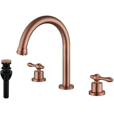 Mixxidea 3 Holes Widespread Bathroom Faucet Antique Copper