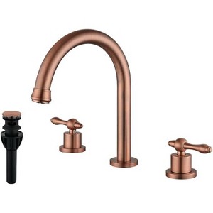 Mixxidea 3 Holes Widespread Bathroom Faucet Antique Copper - 1 of 3