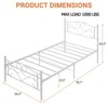 Jojoka Twin Size Bed Frame with Headboard, Heavy Duty Metal Platform, Steel Slats Support, No Box Spring Needed, White Bed Frame for Bedroom - 2 of 4