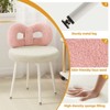 Vanity Chair with Back, Makeup Chair, Swivel Design,No Wheels,Small Upholstered Vanity Chair for Girls with Cute Bow Backrestst for Bedroom - 3 of 4