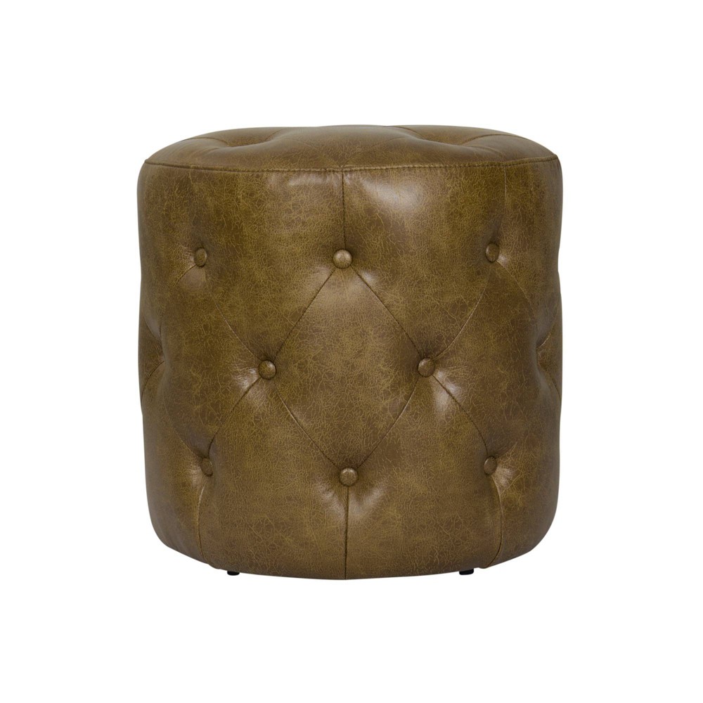 Round Tufted Ottoman Light Brown - Homepop was $104.99 now $78.74 (25.0% off)